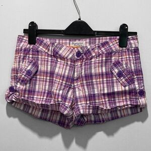 BLUENOTES Purple Plaid Short Shorts​​​​​​​